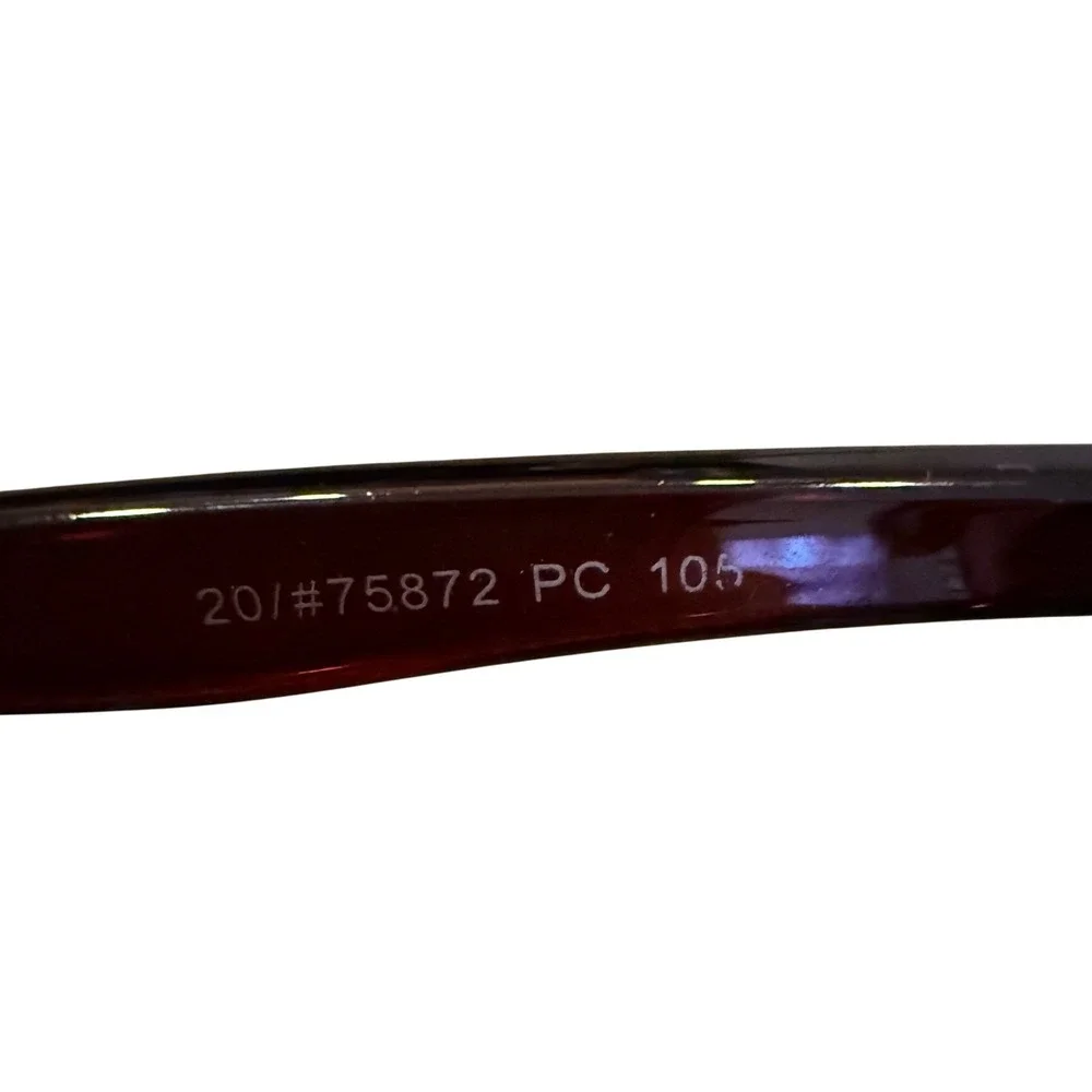 Piranha Womens Cat Eye Sunglasses Burgundy Gold Trim Brown Gradient 75872 PC 105